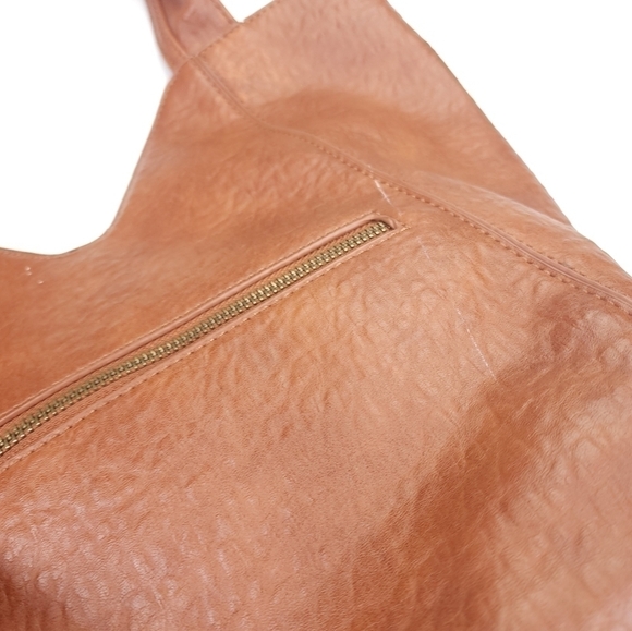 Anthropologie Camel Tan Brown Leather Hobo Tote - Picture 15 of 15